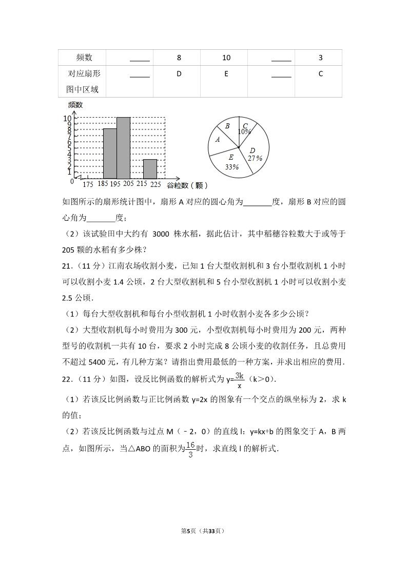 初一下册数学（湘教版）2017年四川省绵阳市中考数学试卷第5页