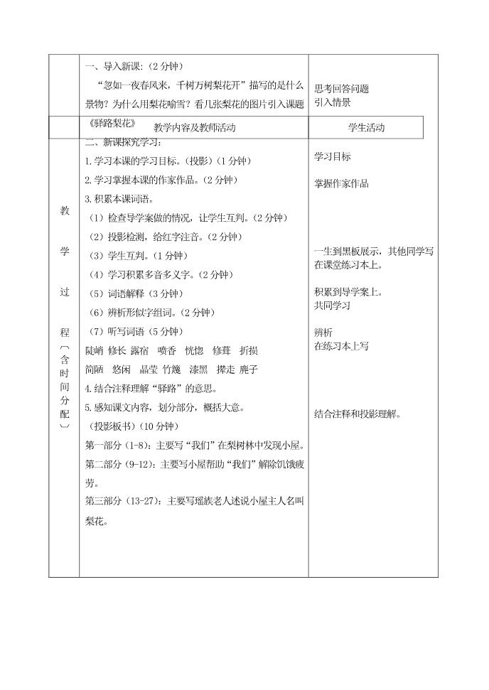 初一下册语文驿路梨花 教案2第2页