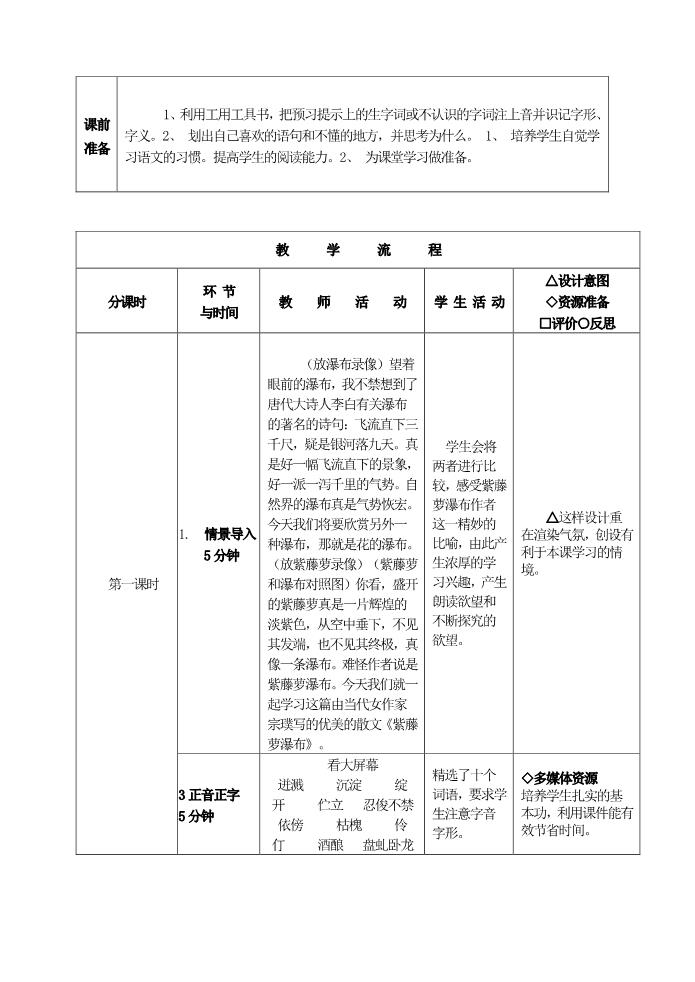 初一下册语文17 紫藤萝瀑布 教学2第2页