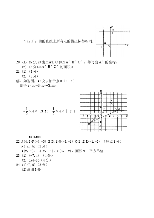 初一下册数学数学《第七章:平面直角坐标系》练习试卷3第5页