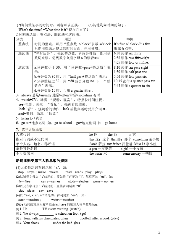 初一下册英语英语《Unit2 What time do you go to school》测试题目第2页