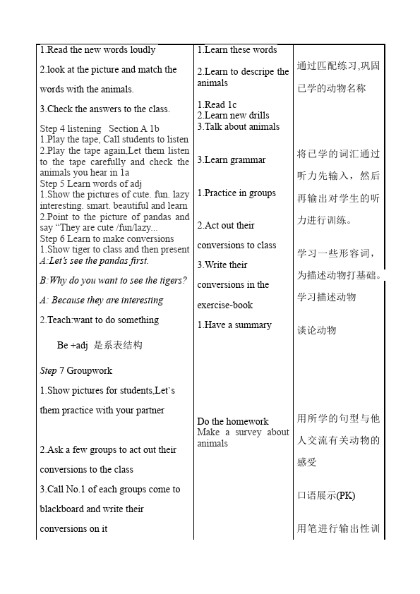 初一下册英语英语Unit5 Why do you like pandas教学设计教案17第4页