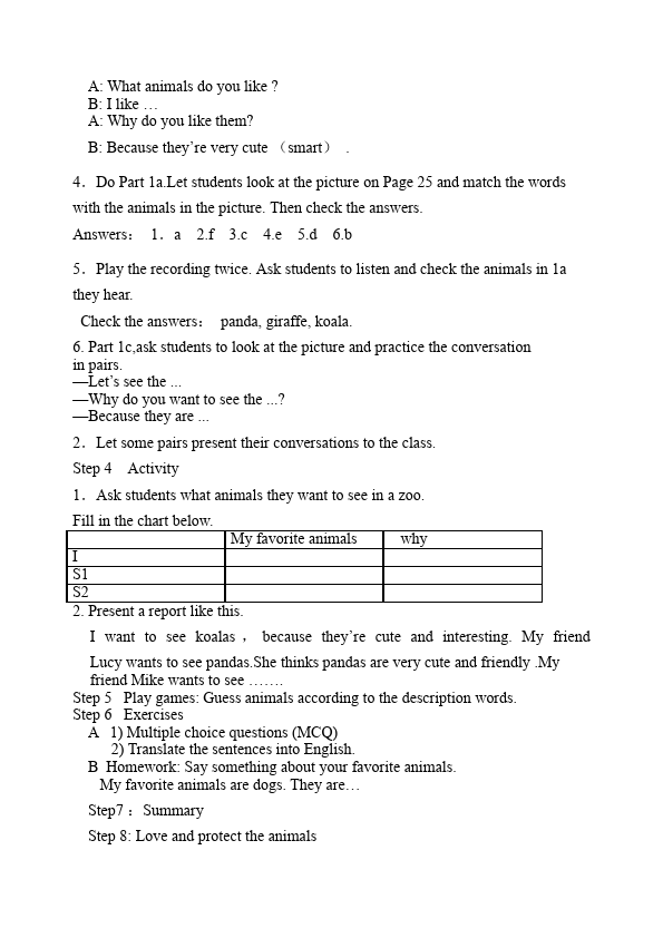 初一下册英语英语Unit5 Why do you like pandas教学设计教案16第3页