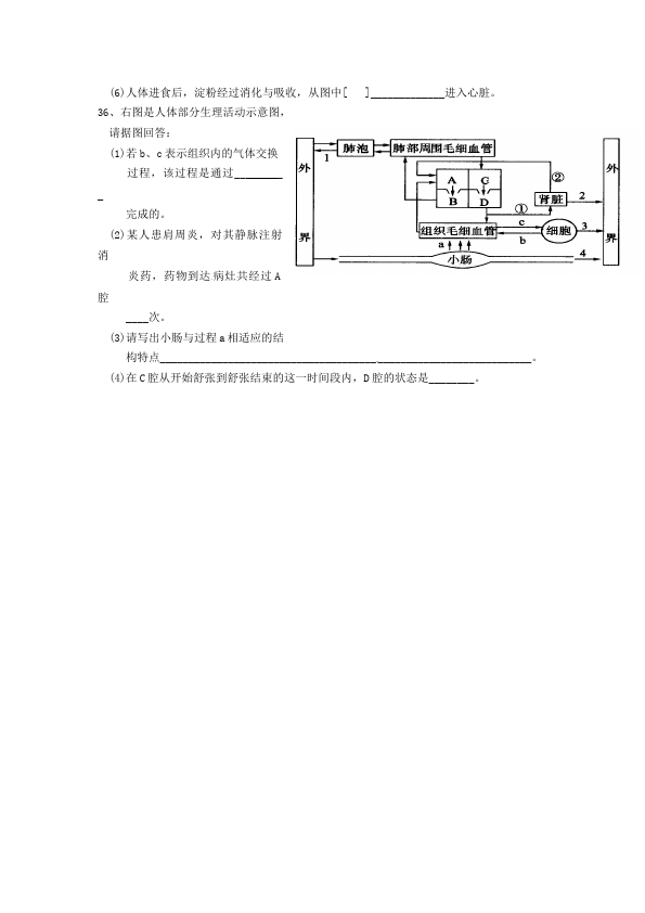 初一下册生物生物《第四章:人体内物质的运输》练习试卷3第5页