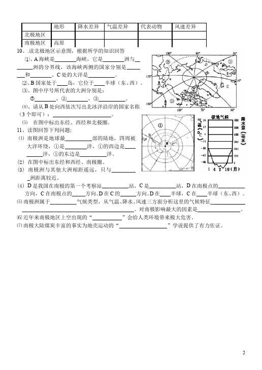 初一下册地理地理《第十章极地地区》试卷第2页