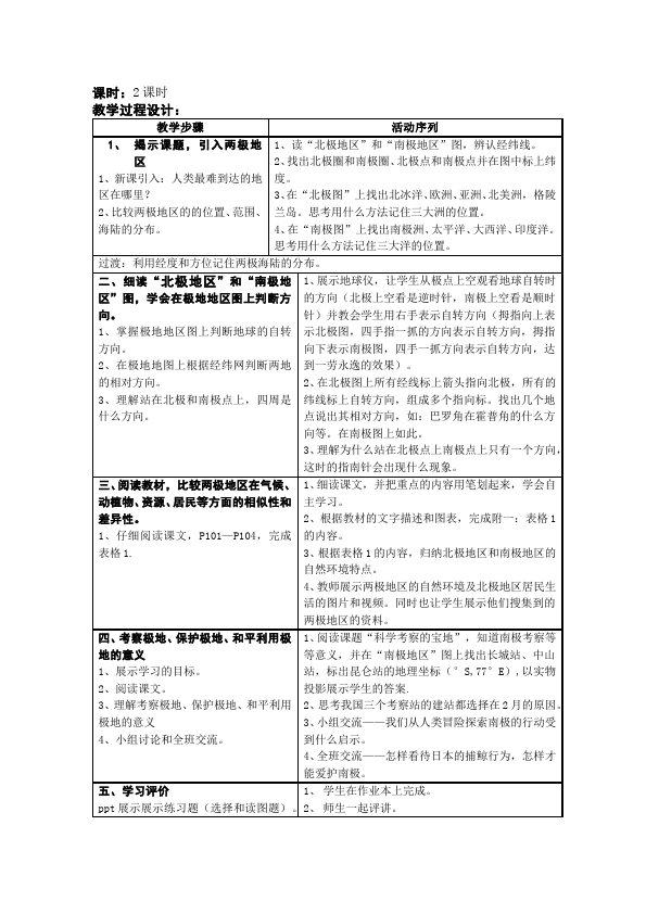 初一下册地理地理精品《极地地区》教案教学设计第2页