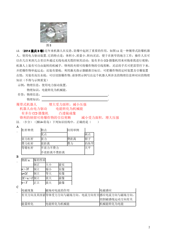 初二上册物理物理第五章透镜及其应用家庭作业练习题第2页