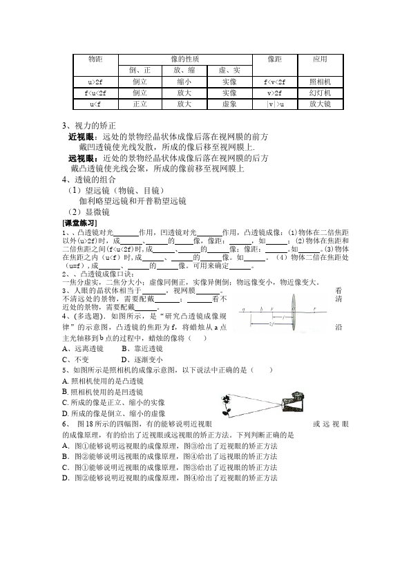 初二上册物理精品《第五章:透镜及其应用》教案教学设计第2页