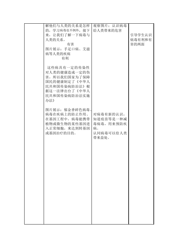 初二上册生物生物优质课《第五章:病毒》教学设计教案第4页