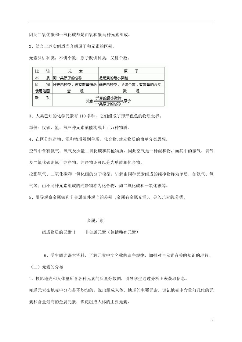 初二下册科学（教科版）新浙教版八下科学2.4组成物质的元素教案教学设计第2页