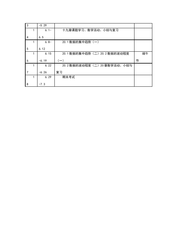 初二下册数学数学《教学计划课时安排》23第5页