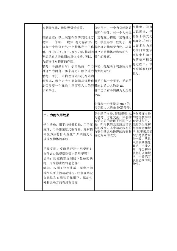 初二下册物理物理精品《第七章:力》教案教学设计第3页