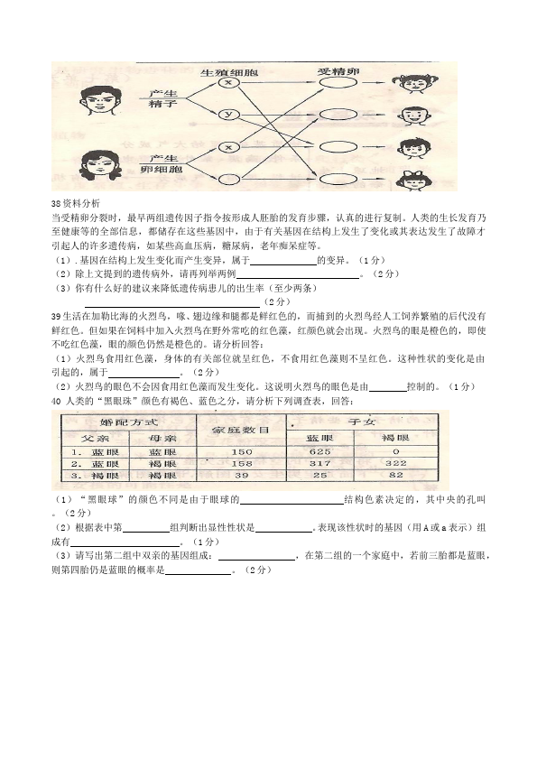 初二下册生物生物《第二章:生物的遗传和变异》练习试卷11第4页