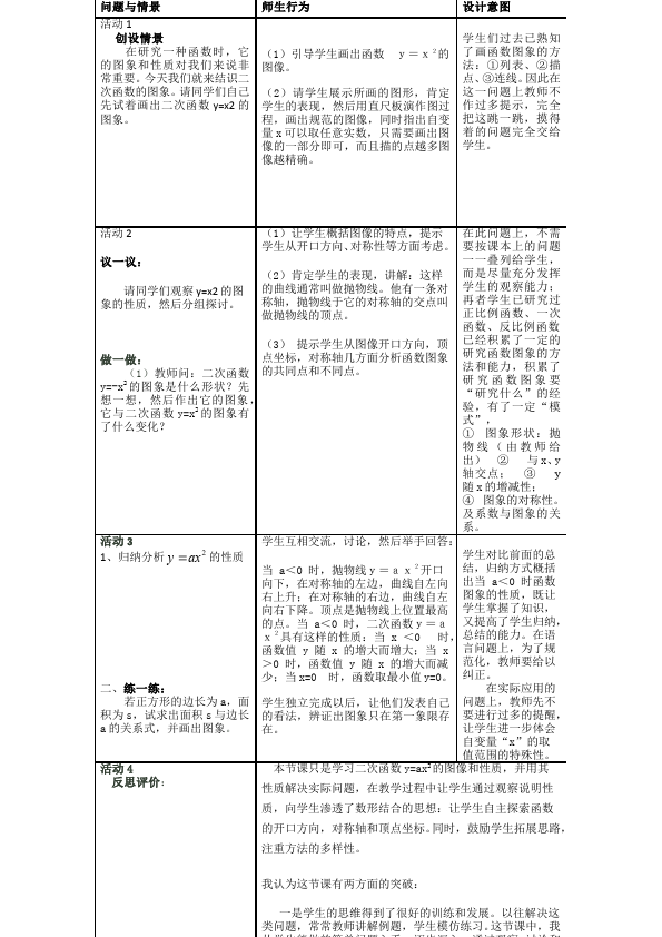 初三上册数学数学《第22章:二次函数》教案教学设计1第2页