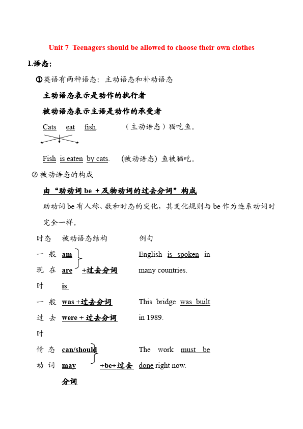 初三上册英语全一册新目标GFI英语全一册《Unit7》知识点详解下载9第1页