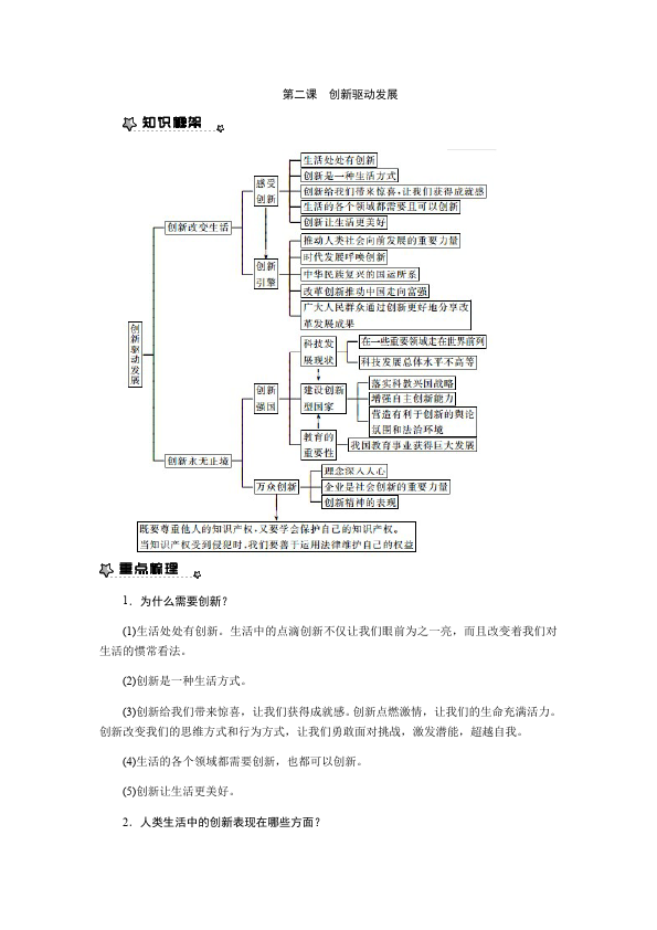 初三上册道德与法治道德与法治《第二课:创新驱动发展》教案教学设计第1页