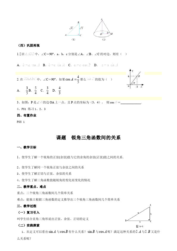 初三下册数学数学《第二十八章:锐角三角函数》教案教学设计下载5第5页