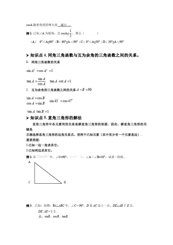 初三下册数学数学《第二十八章:锐角三角函数》教案教学设计下载2第2页