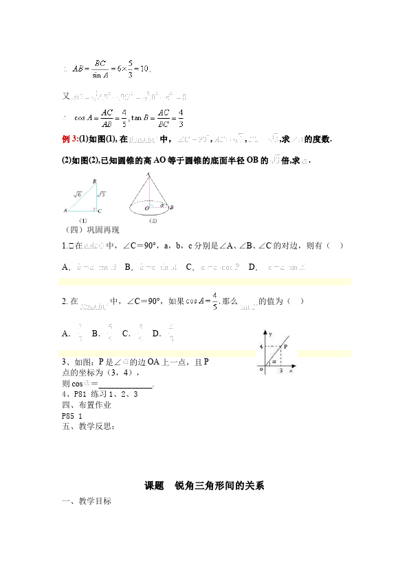 初三下册数学数学《第二十八章:锐角三角函数》教案教学设计下载16第5页