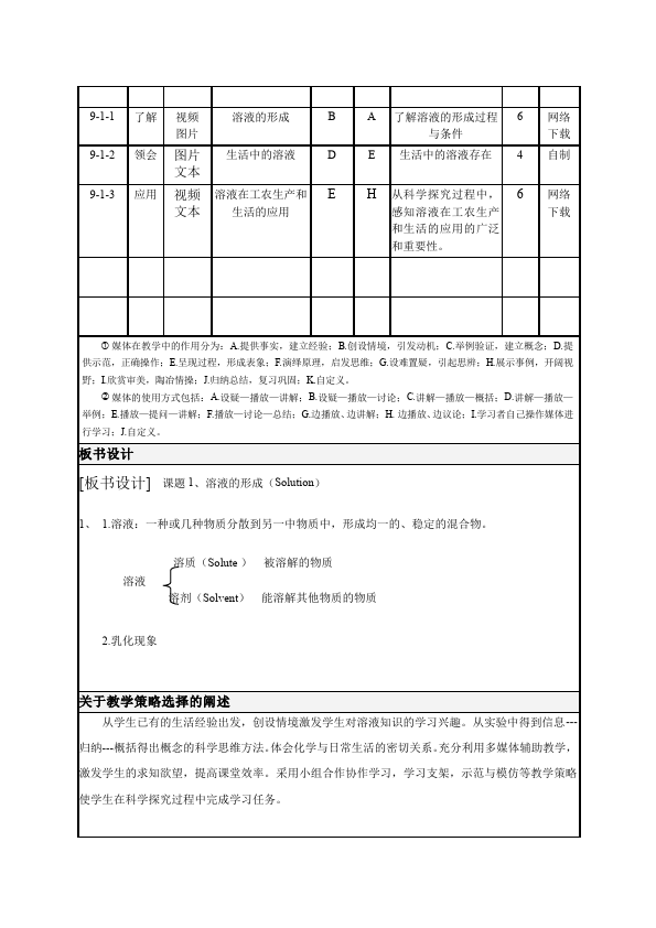 初三下册化学优质课《第九单元:溶液》教学设计教案(化学）第3页