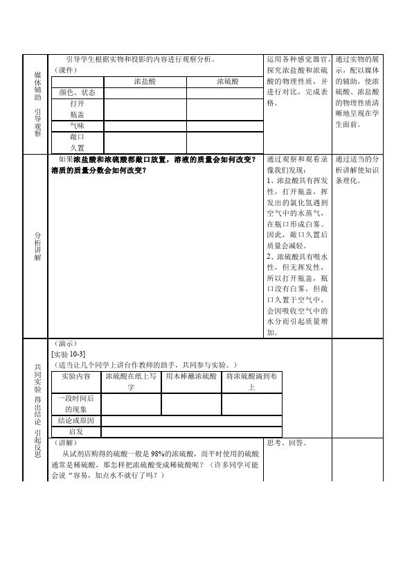 初三下册化学《第十单元:酸和碱》教案教学设计(化学)第2页