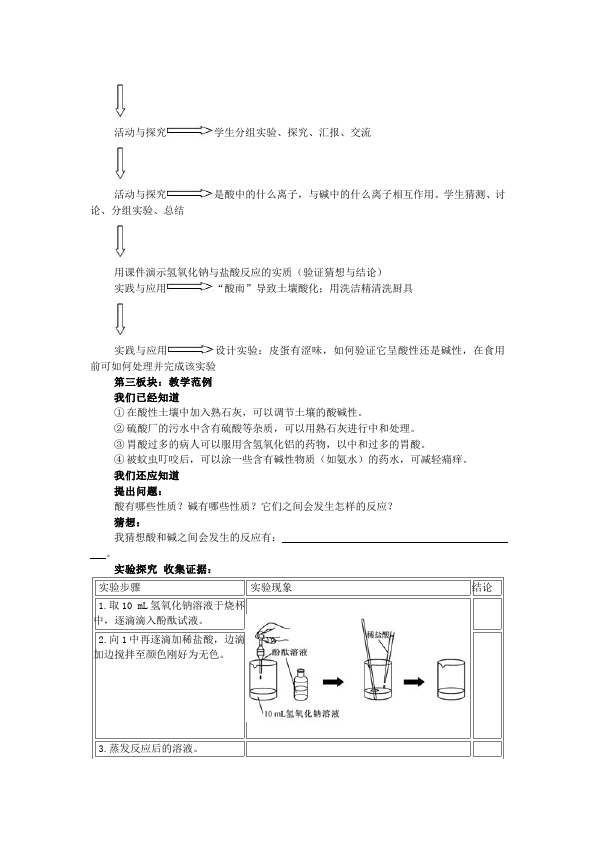 初三下册化学化学公开课《第十单元:酸和碱》教案教学设计第2页