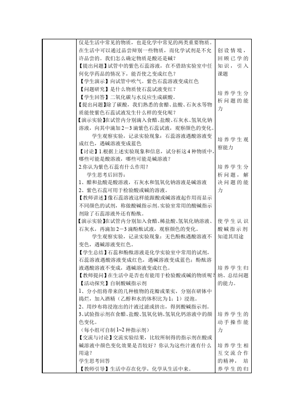 初三下册化学化学优质课《第十单元:酸和碱》教学设计教案第2页