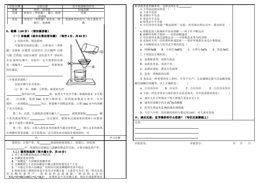 初三下册化学化学公开课《第十一单元:盐化肥》教学设计教案第3页