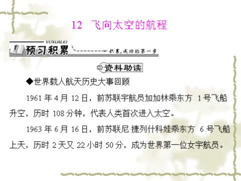 高中语文必修一同步授课课件 第4单元 12 飞向太空的航程（共28张ppt）第1页