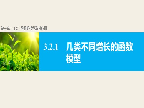 高中数学必修一3.2.1几类不同增长的函数模型第1页