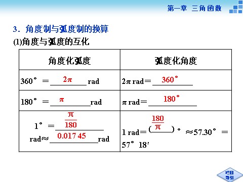 高中数学必修四弧度制第6页