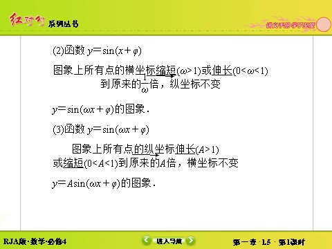 高中数学必修四1-5-1函数y＝Asin（ωx＋φ）的图象 第8页