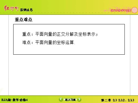 高中数学必修四2-3-2、2-3-3平面向量的正交分解及坐标表示 平面向量的坐标运算第5页