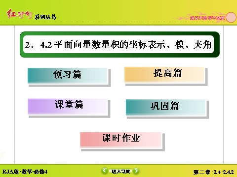 高中数学必修四2-4-2平面向量数量积的坐标表示、模、夹角 第3页