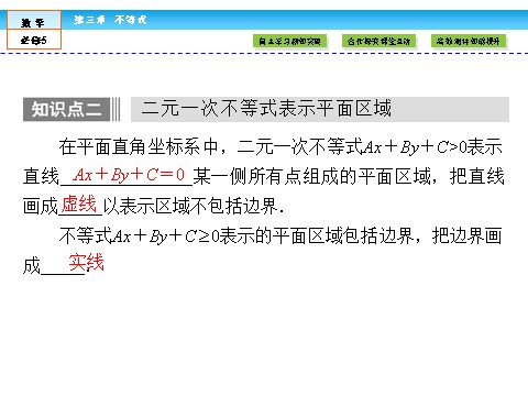 高中数学必修五不等式3.3.1 第9页