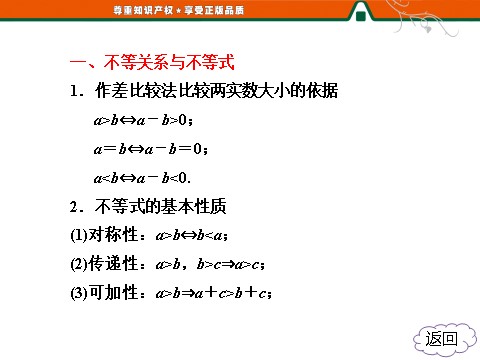 高中数学必修五第一部分  第三章  章末小结  知识整合与阶段检测第5页