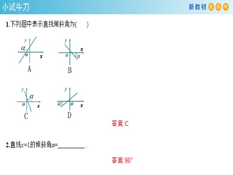 高中数学新A版选修一册2.1  直线的倾斜角与斜率 (2)第5页