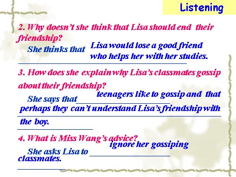 高中英语必修一（人教版）Unit 1  Friendship.Listening第7页