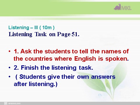 高中英语必修一（人教版）Unit 2 English around the world- Listening（新人教版必修1）第6页