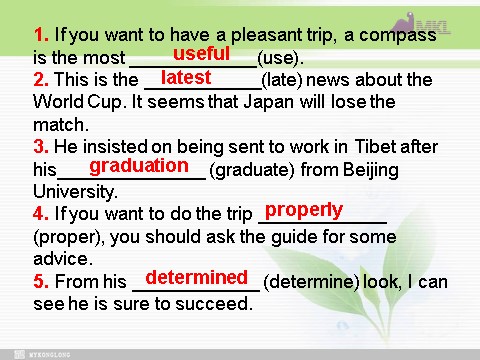 高中英语必修一（人教版）Unit 3 Travel journal-Revision（新人教版必修1）第6页