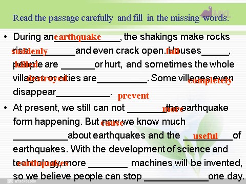 高中英语必修一（人教版）Unit 4 Earthquakes- Speaking and Writing（新人教版必修1）第4页