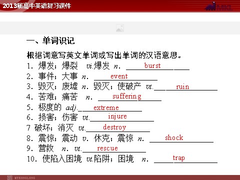 高中英语必修一（人教版）Unit 4 Earthquakes（新人教版必修1）第4页