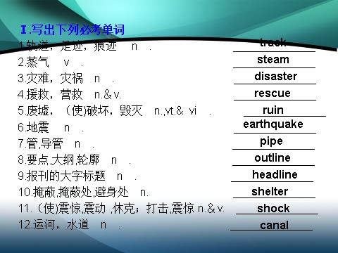 高中英语必修一（人教版）Unit 4 Earthquakes（考点要求+自主学习+写作步步高，共41张PPT）第2页