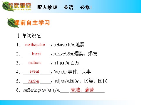 高中英语必修一（人教版）Unit 4 Period 1第2页