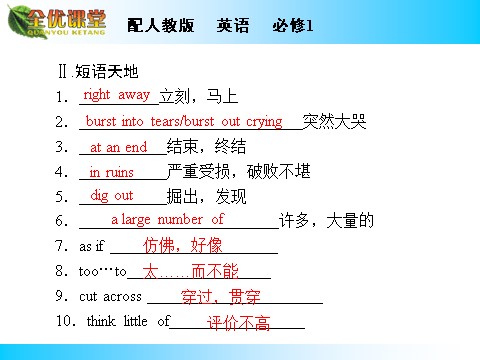 高中英语必修一（人教版）Unit 4 Period 1第4页