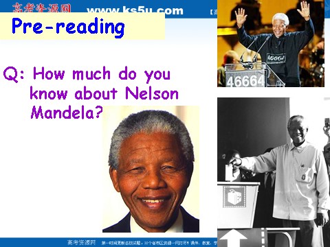 高中英语必修一（人教版）Unit 5_Nelson_Mandela-a_modern_hero-pre-reading_reading_comprehending_languagepoints课件第1页