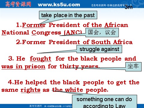 高中英语必修一（人教版）Unit 5_Nelson_Mandela-a_modern_hero-pre-reading_reading_comprehending_languagepoints课件第2页