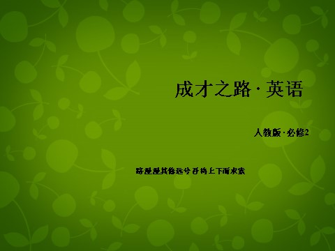 高中英语必修二（人教版）高中英语 unit2 section4 unit Revision课件 新人教版必修2第1页