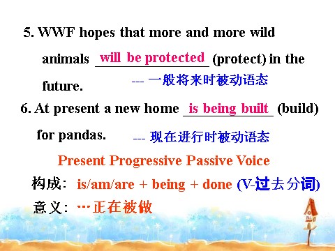 高中英语必修二（人教版）高中英语：Unit 4  Wildlife Protection现在进行时被动语态第4页