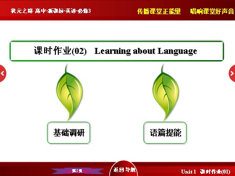 高中英语必修三（人教版）高中英语人教版必修3习题课件：Unit 1 《Learning about Language》 第2页